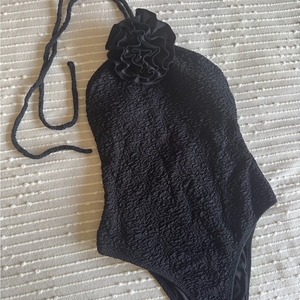 Mango Black Textured Women’s One Piece
